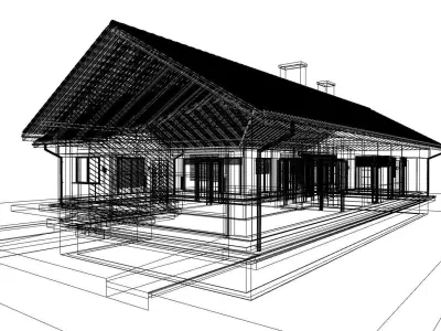 modern barn house sketchup and twinmotion 3D model