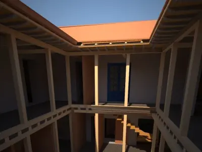 Colonial House in the city 3D model