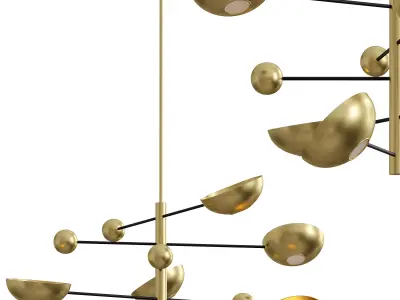 Salinas Chandelier Brass by luxdeco 3D model