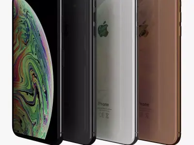 Apple iPhone XS Max All Color Low-poly 3D model