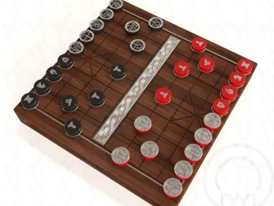 Chess Chinese XiangQi - international guide symbols 3D model