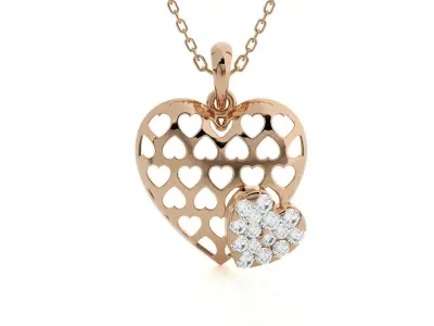 Heart Love Valentine Mesh Light wt Pendant Earrings Set 3dm stl 3D print model