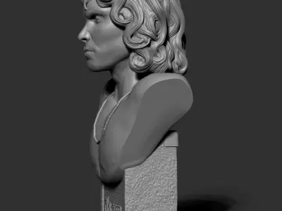 Jim Morrison The Doors bust 3D print model 3D print model