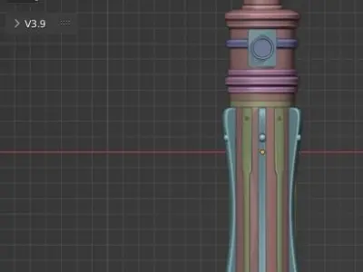 Princess Leia lightsaber 3D model