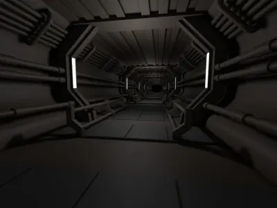 Sci fi Tunnel 3D model 10