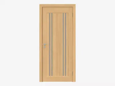 Modern Wooden Interior Door with Furniture 001 3D model
