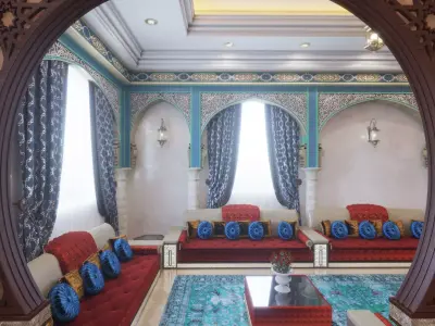 Islamic Arabic Moroccan sofa carpet table Chandler  Free low-poly 3D model