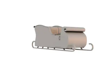 High Poly Traditional Looking Santa Sleigh for Christmas 3D model