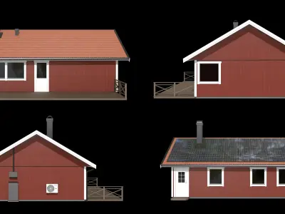 Scandinavian House with renewable energy 3D model