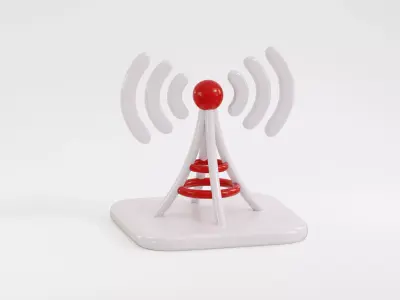 Cartoon Telecommunication Tower Low-poly 3D model