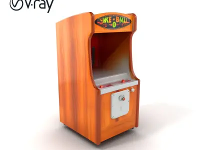 Vibrant SkeeBall Machine Wooden Exterior model pack Low-poly 3D model