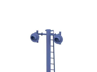 Rail Crossing Traffic Light Weathered 6 3D model