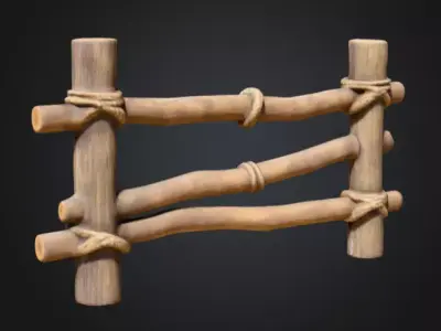 Rustic Boundaries Wood Low-poly 3D model