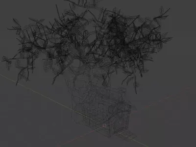 A house built on a tree Low-poly 3D model