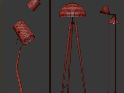 Floor Lamp Set C 3D model