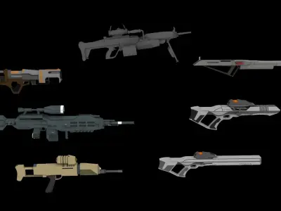 Sci-Fi Weapons Pack 3D model