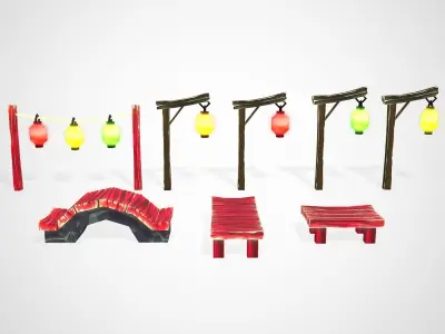 China RTS Fantasy Buildings Low-poly 3D model