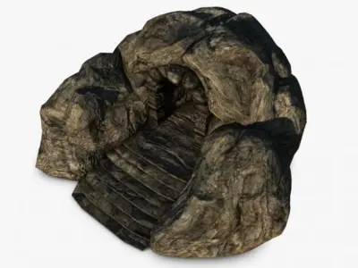 Ancient rock entrance 3D model