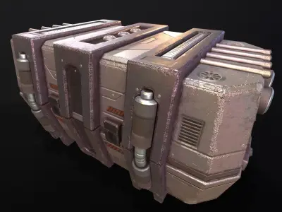 Sci-Fi Crate Low-poly 3D model shop