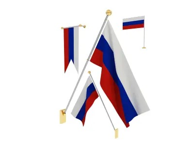 Flags of Russia 3D model