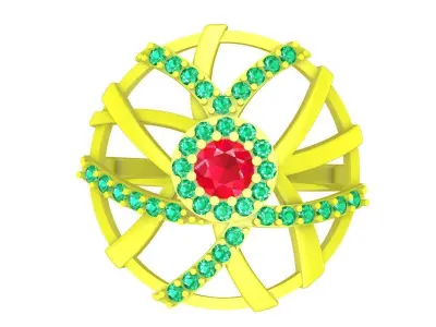 Modern Openwork Diamond Ring for Women  4869 3D print model