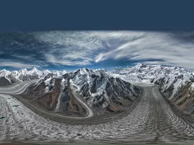 HDR - Pobeda Peak and Engilchek Glacier 02 3D model