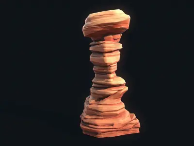 Stylized Desert Rock 1 Low-poly 3D model