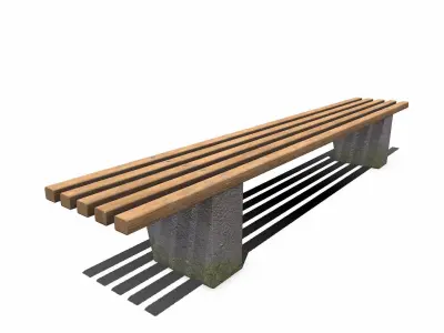 Outdoor Bench1 Low-poly PBR Free low-poly 3D model