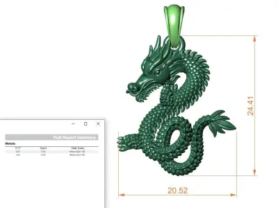 Pendant Dragon Jewelry Files 3D print model