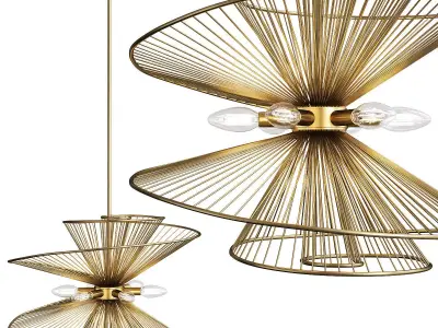 RIBBON SWIRL CHANDELIER 6 LIGHT Low-poly 3D model
