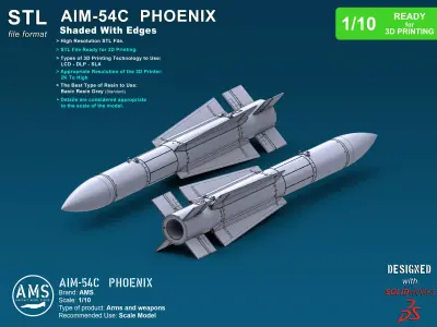 AIM-54C Phoenix - Scale 1-10 3D print model