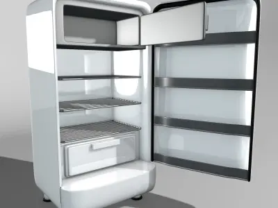 Vintage Refrigerator Low-poly 3D model