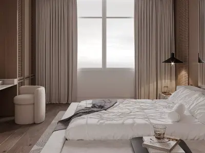 Minimalist Bedroom Design 3D model