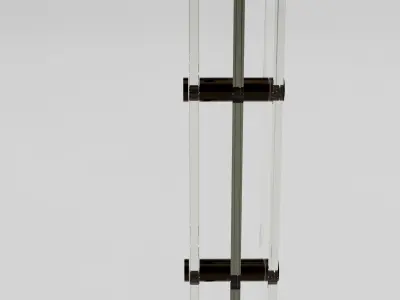 Glass Door with Plinth Brown 3D model