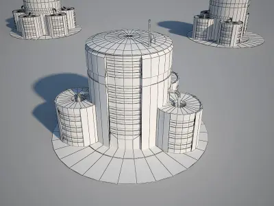 Industrial Building 04 Low-poly 3D model