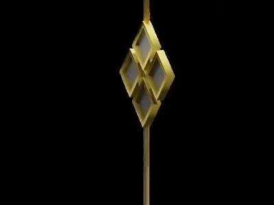 Black and Golden lamp stand 3D model