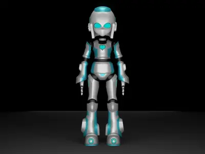 Cute Robot Low-poly 3D model