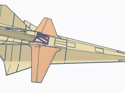 space 1999 glider for the 44 inch eagle studio size  3D print model