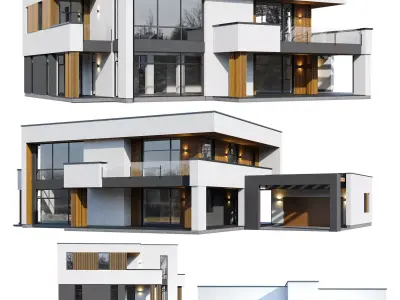 Modern house V89 3D model