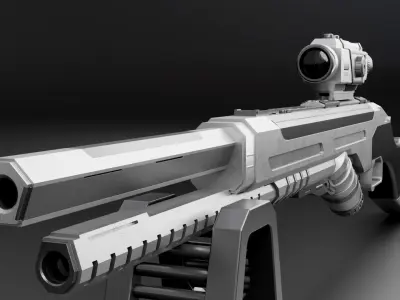 Sci-Fi Rifles Game Asset 3D Model 3D model