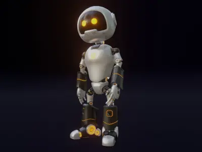 Robot Rigged Low-poly 3D model