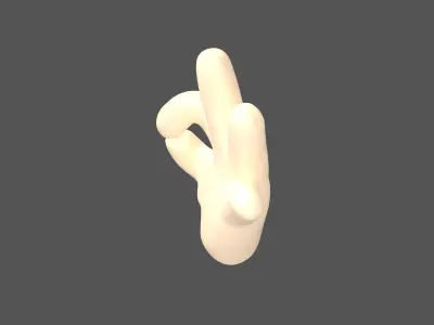 OK Hand v1 001 Low-poly 3D model