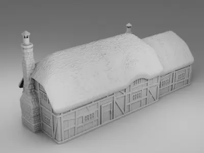 Barn of vikings 3D print model
