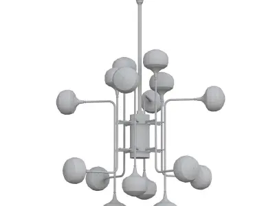FLEMING chandelier with balls hanging from it 3D model