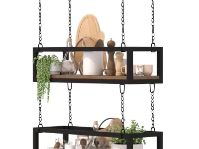 Hanging Cube Floating Shelves Ceiling 3D model