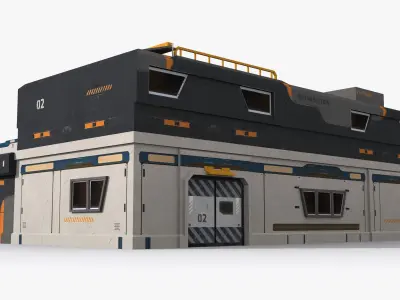 Factory Industrial Sci Fi x5 Low-poly 3D model