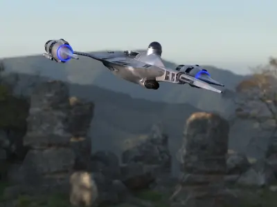 mandalorian3 naboo n1 starfighter Low-poly 3D model