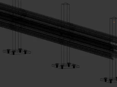 Road Safety Barrier guard rail 3D model