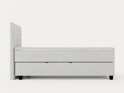 Royal Bed Package With Storage90x200 Light Gray Low-poly 3D model