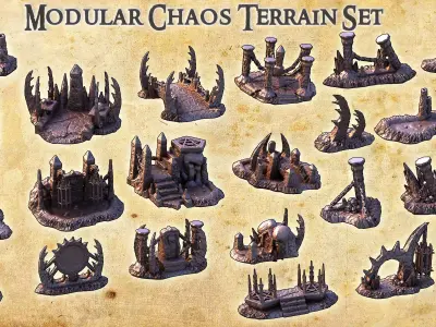 Modular Chaos Terrain Tabletop Terrain 28 MM 3D print model